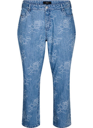 ZizziMille jeans met een bloemenpatroon, Light Blue Denim, Packshot image number 0