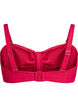 Bandeau bikinitop met een textuurpatroon en afneembare bandjes, Roze, Packshot image number 1