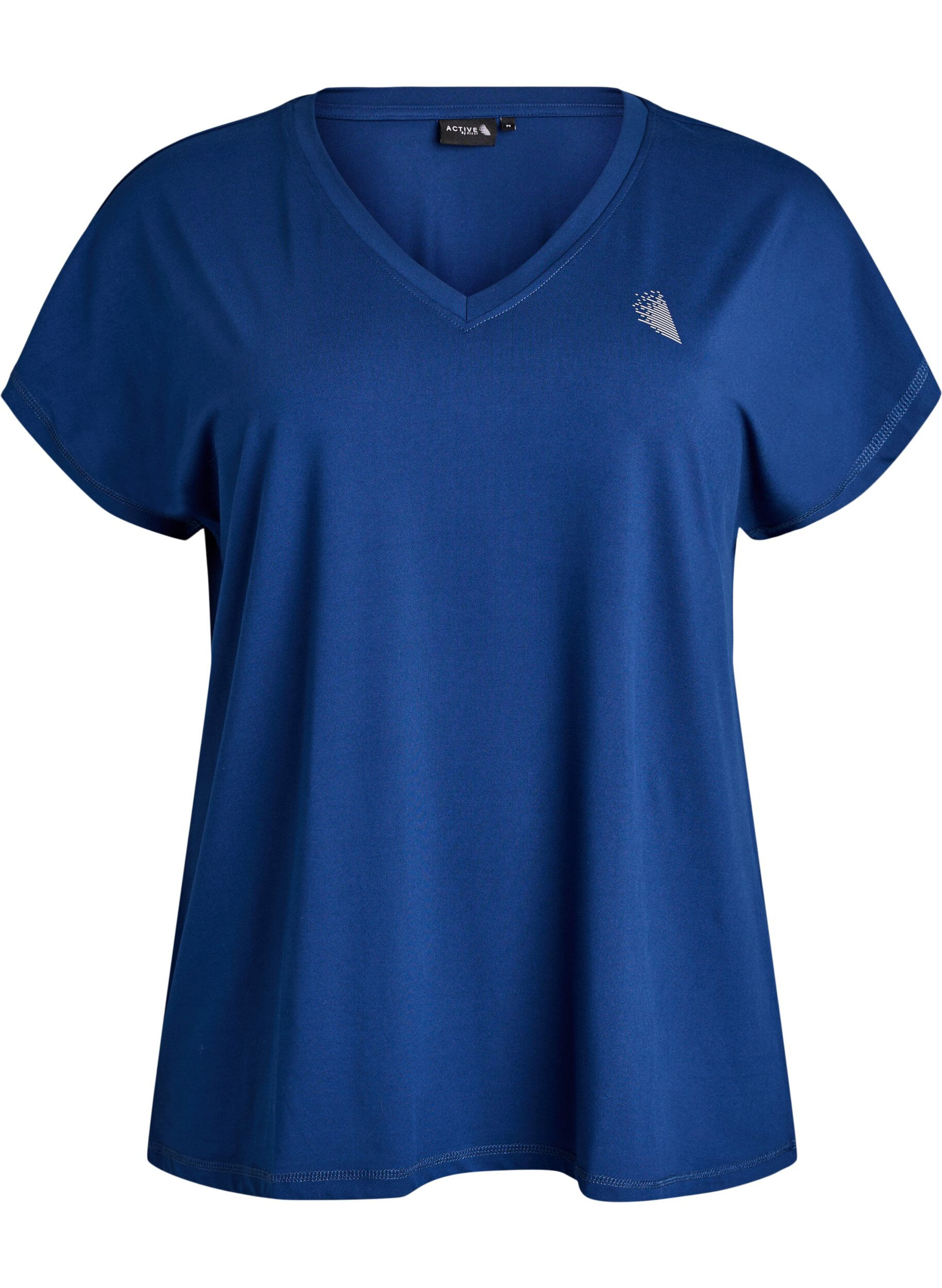 ZizziLosvallend sport T-shirt met V-hals, Blauw, Packshot image number 0