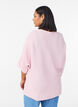 Gebreide top met boothals en 1/2 mouwen, Roze, Model image number 2