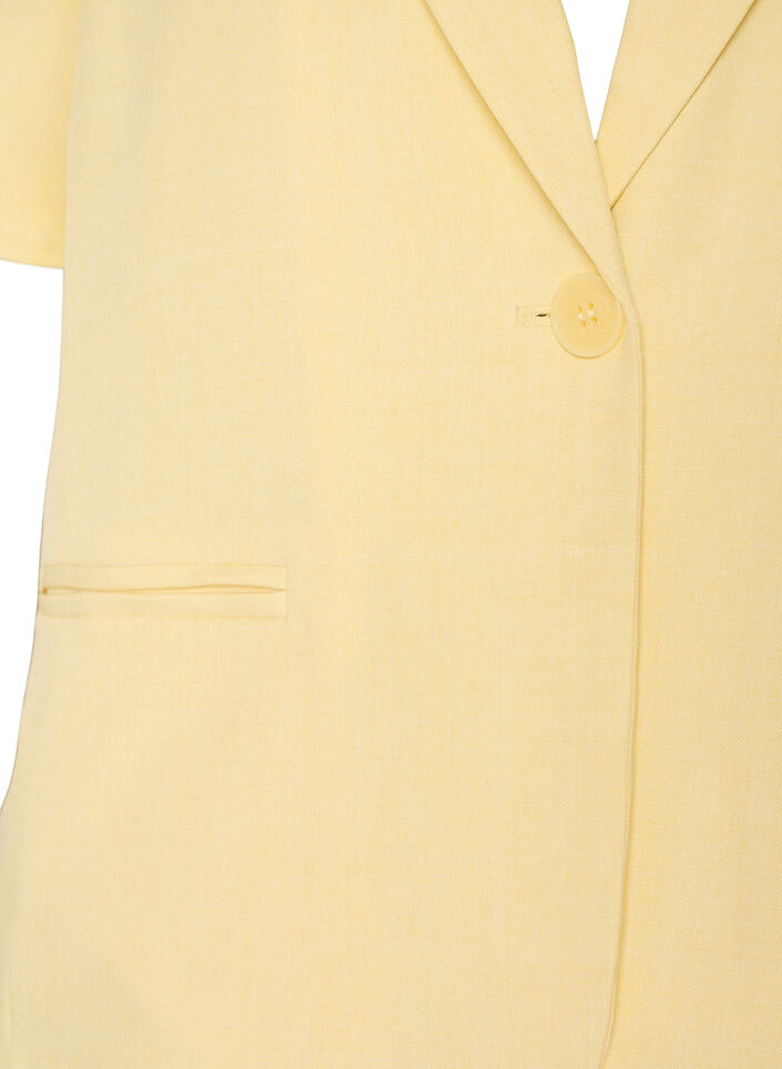 Blazer met korte mouwen en revers, Geel, Packshot image number 2