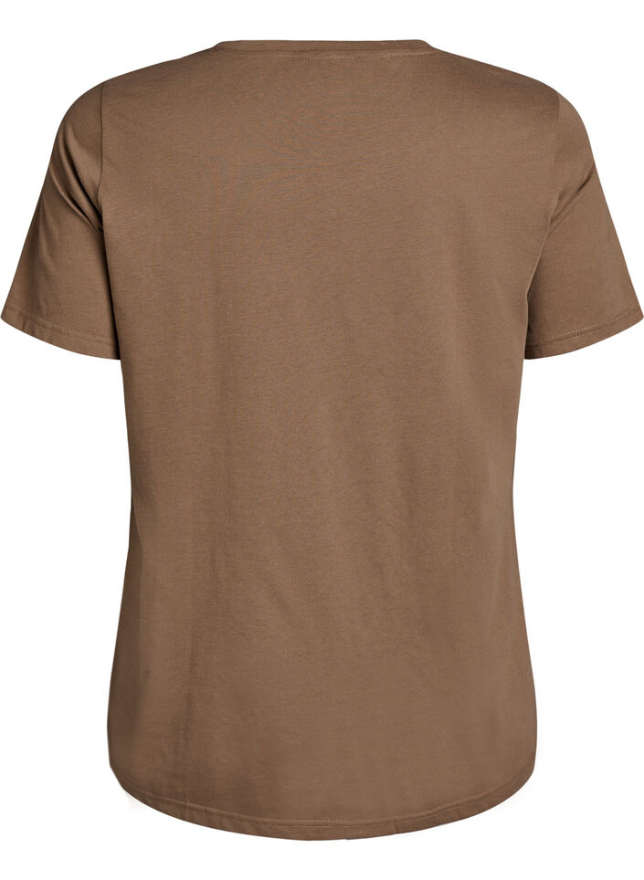 T-shirt met print, Bruin, Packshot image number 1