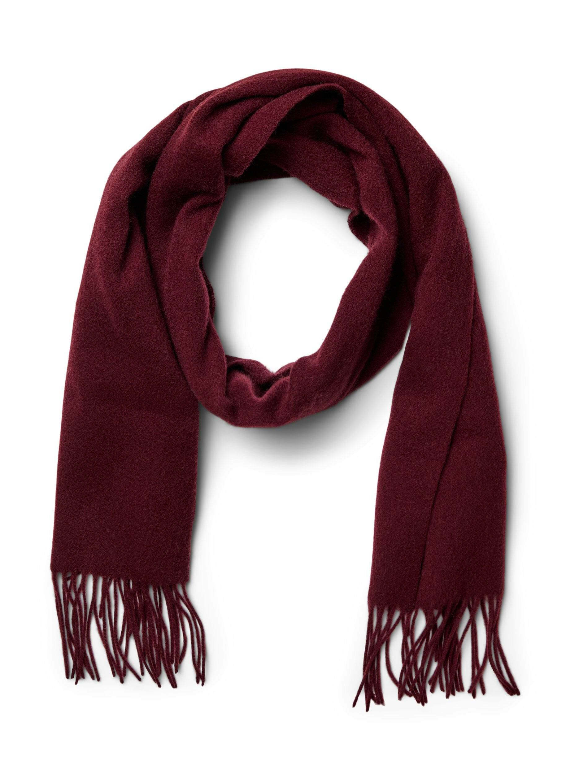Wollen sjaal met franjes