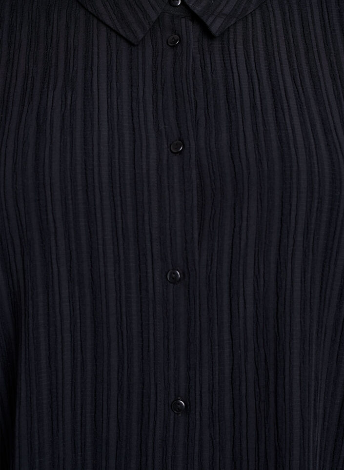 FLASH - Shirt met textuur, Zwart, Packshot image number 2