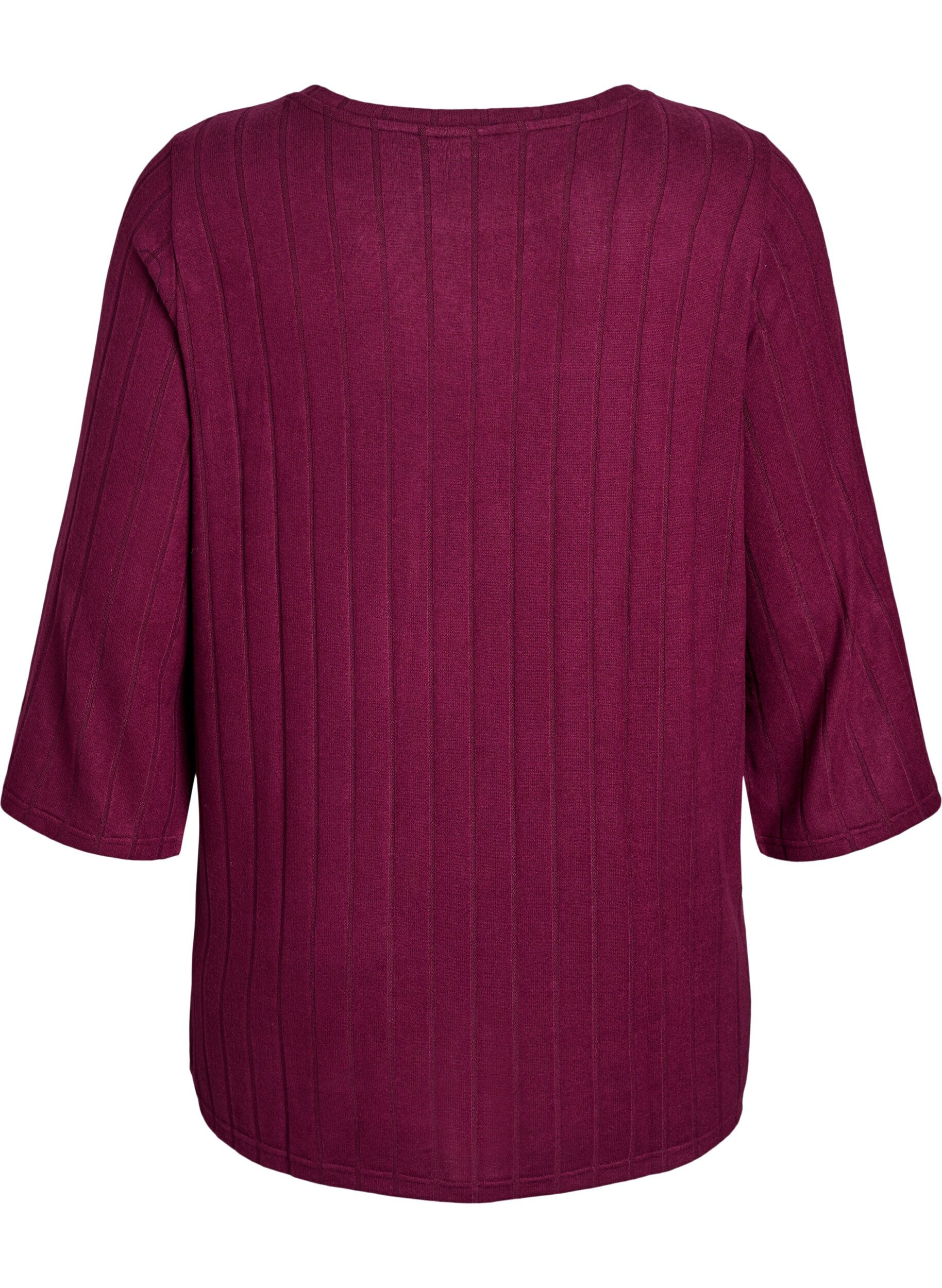 ZizziLosse blouse met 3/4 mouwen, Donker Bordeaux, Packshot image number 1
