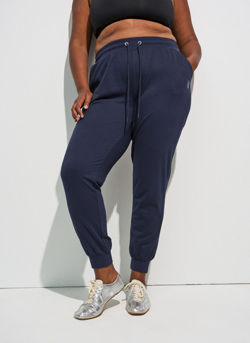 Losse trainingsbroek met zakken, Blauw, Model image number 0