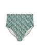 Bikinibroekje met extra hoge taille en bloemenprint, Groen, Packshot image number 0