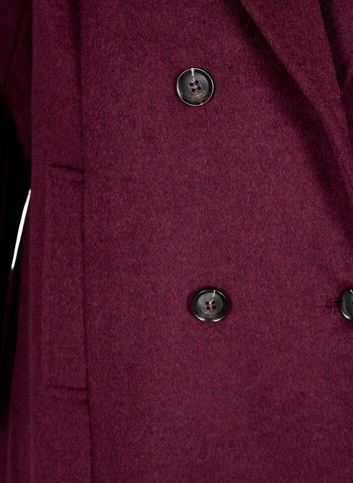 Wollen jas met dubbele knoopsluiting, Maroon Banner Mel., Packshot