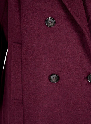 ZizziWollen jas met dubbele knoopsluiting, Maroon Banner Mel., Packshot image number 2