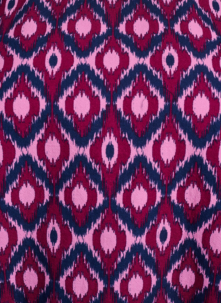 Katoenen blouse met print en korte mouwen, Roze, Packshot image number 2