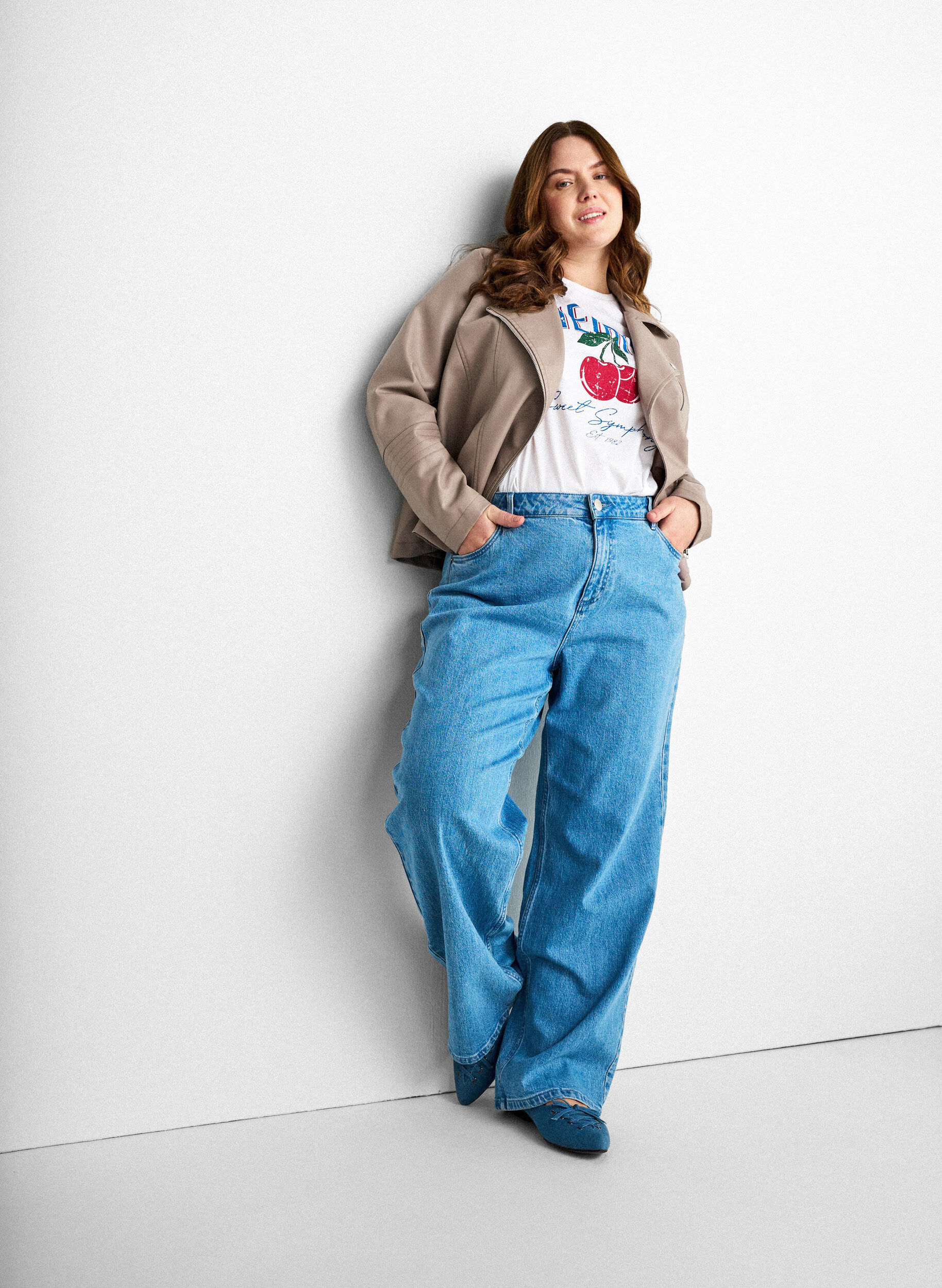 ZizziBikerjack in imitatieleer, Grijs, Model image number 3