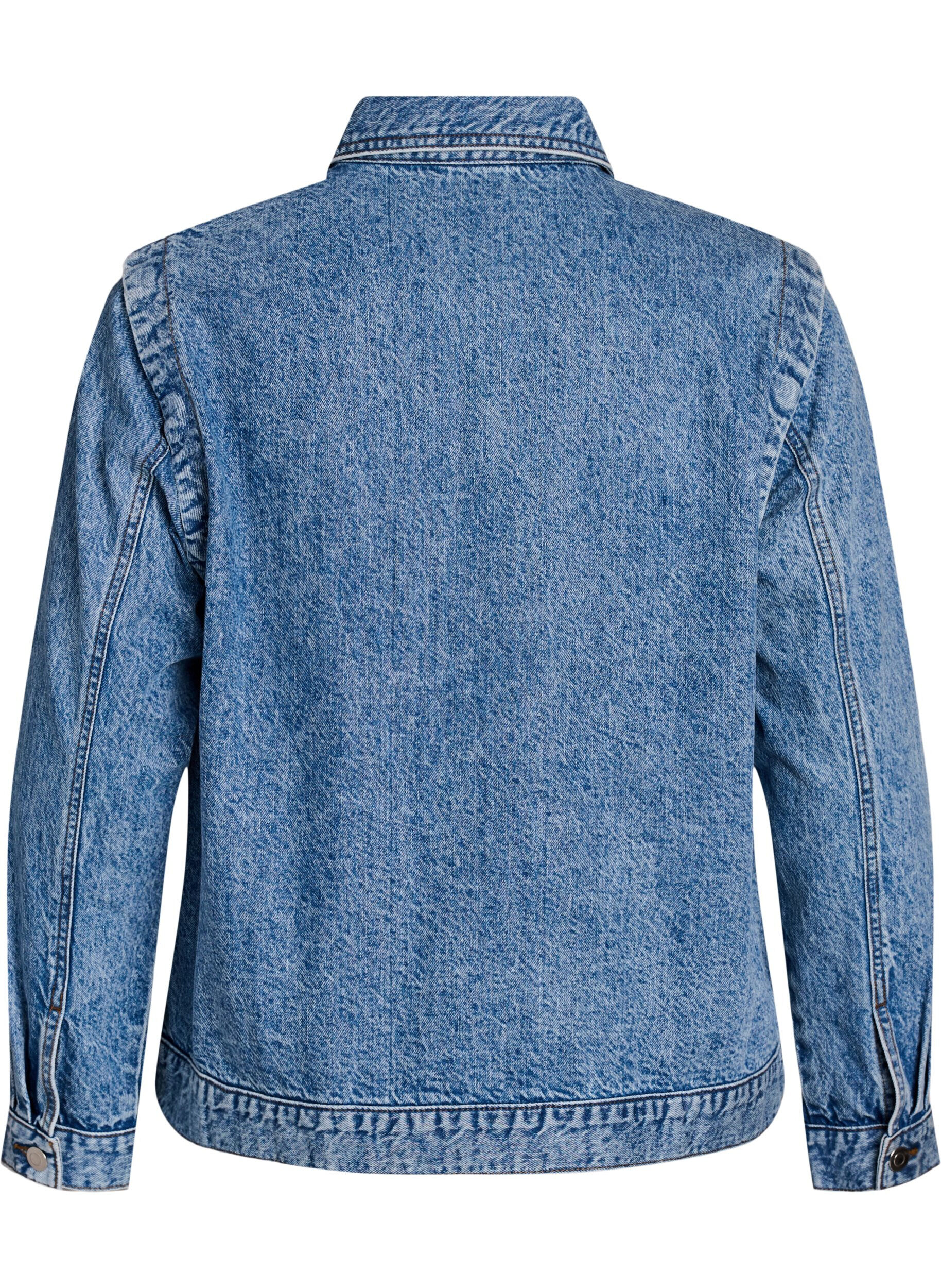 ZizziDenimjack met afneembare mouwen, Blauw, Packshot image number 1