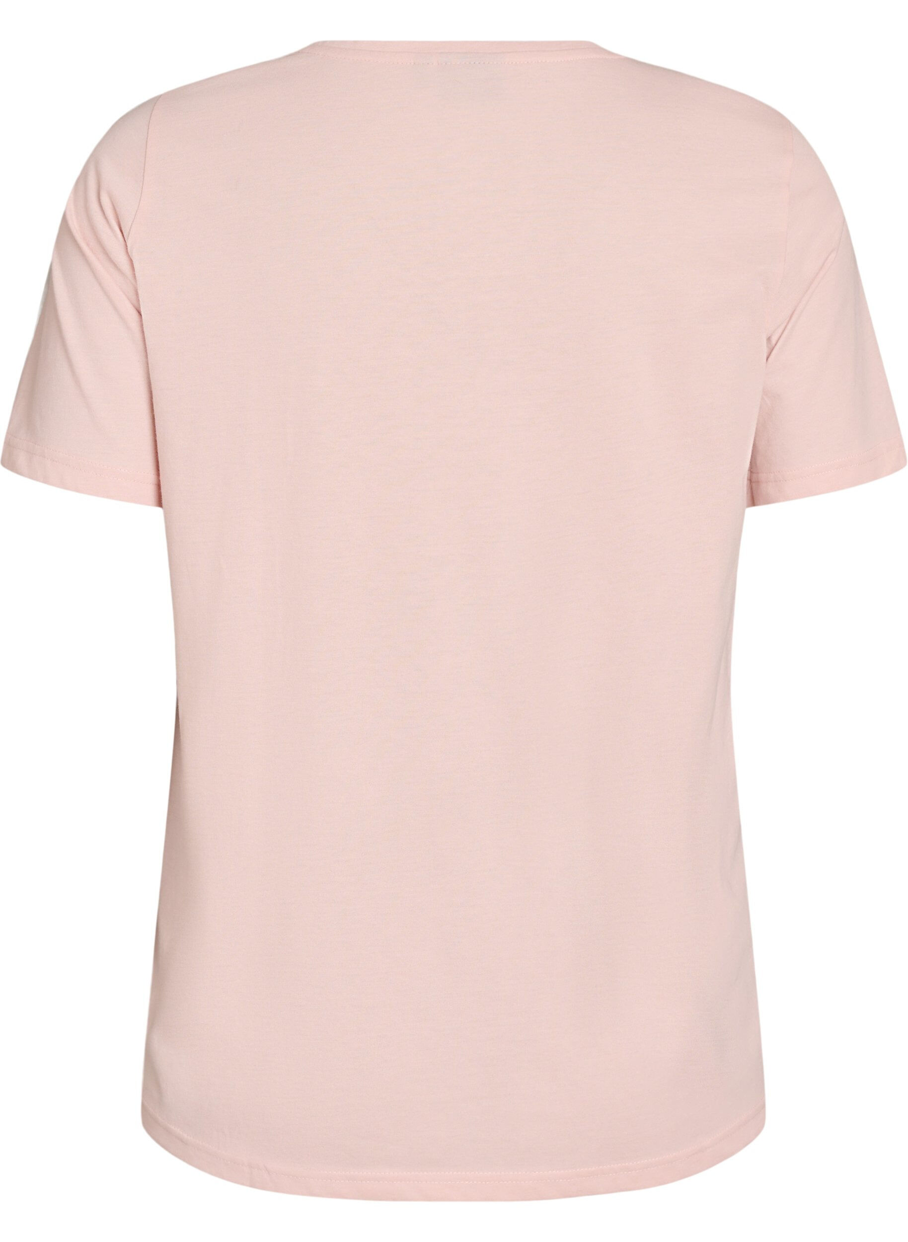 Zizzi T-shirt imprim&eacute;, Rose poudr&eacute;e, Packshot image number 1