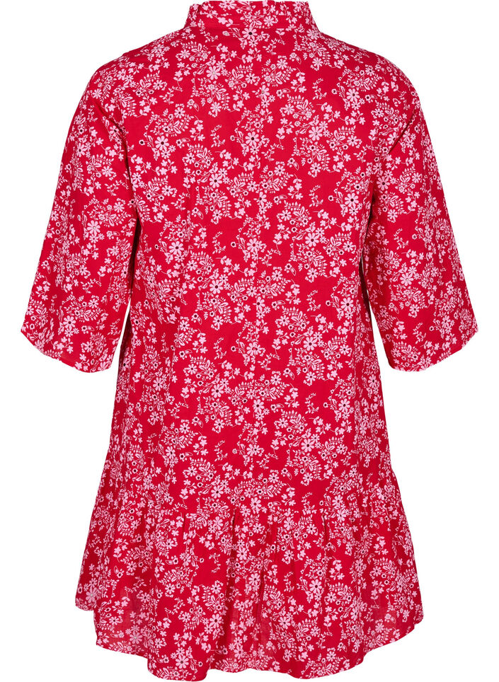 Knie-lange jurk met bloemenprint en 3/4 mouwen, Salsa AOP, Packshot