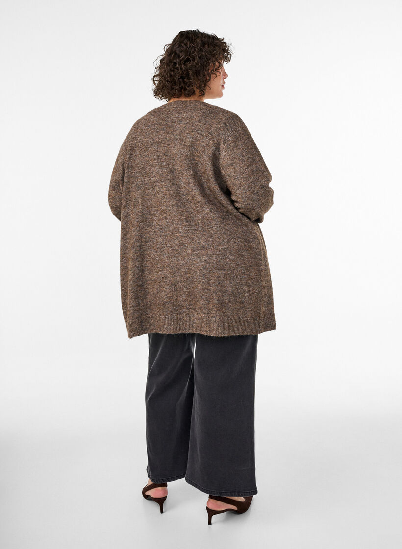 Lang vest met zakken, Bruin, Model image number 2