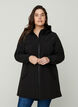 Softshell jas met capuchon, Zwart, Model image number 0