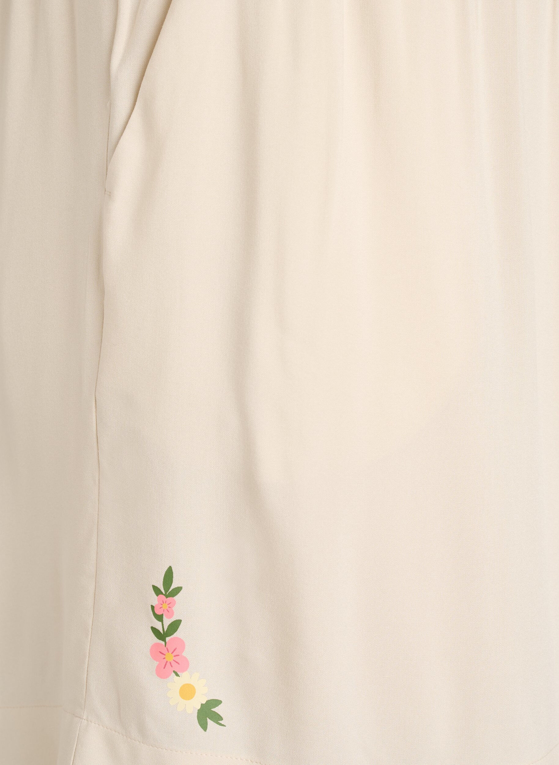 ZizziLosse pyjamashorts in viscose met een high waist, Beige, Packshot image number 3