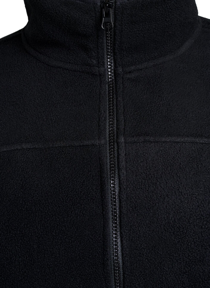 Fleece jack met zakken, Zwart, Packshot image number 2