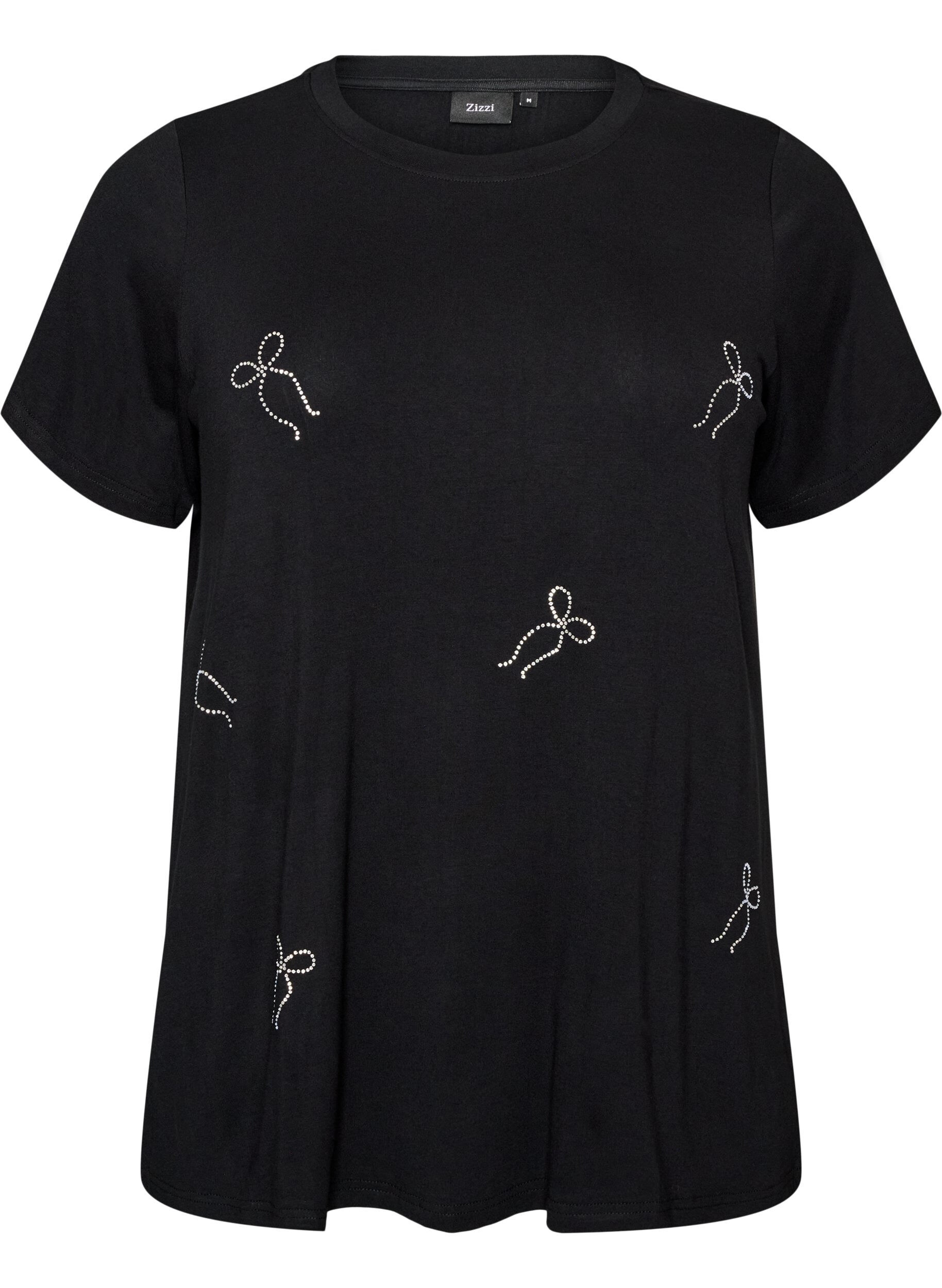 Viscose T-shirt met strassteentjes