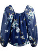 Chiffon blouse met bloemenprint en lange mouwen, Blauw, Packshot image number 1
