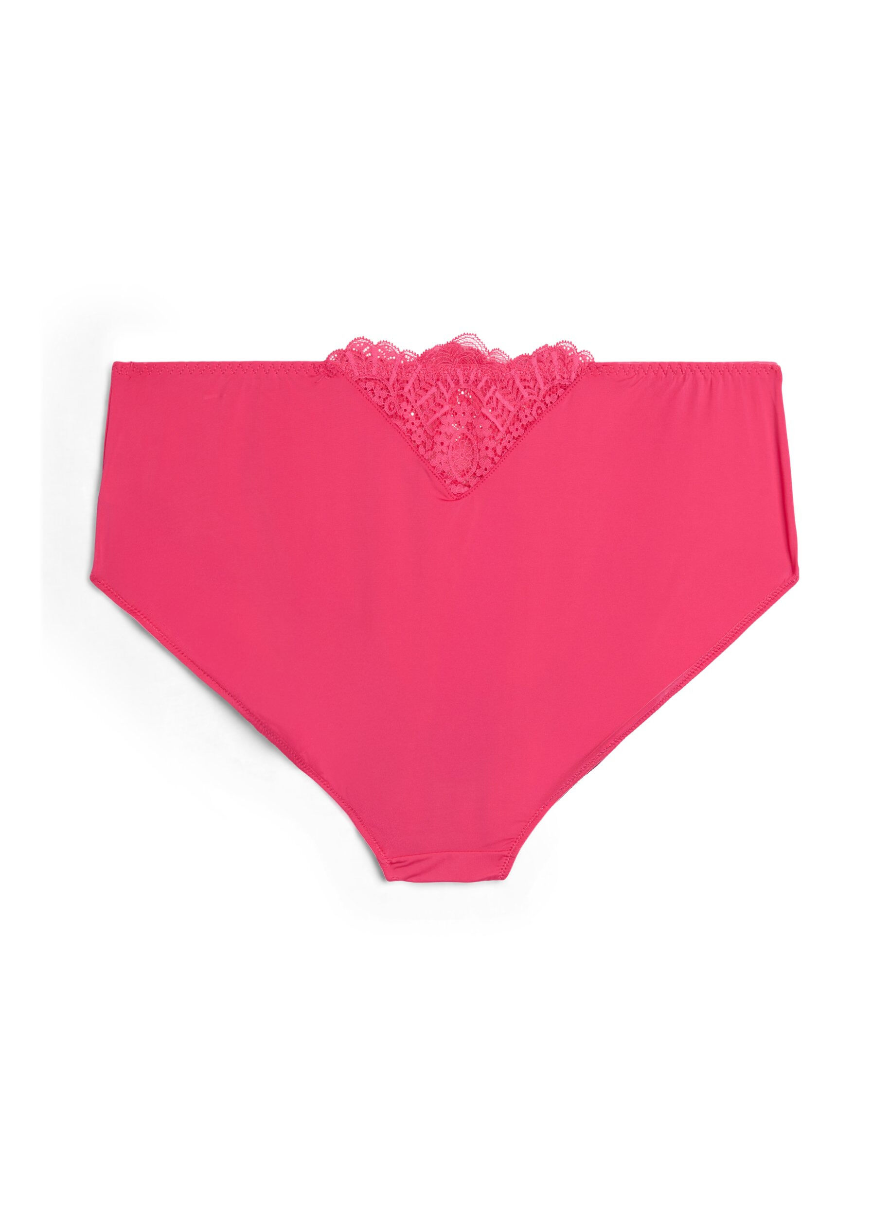 ZizziMicrovezel slip met kantdetails, Roze, Packshot image number 1