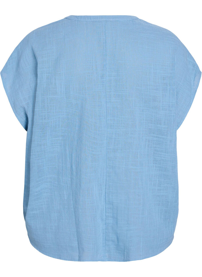 FLASH - Losse blouse met kapmouwen, Blauw, Packshot image number 1