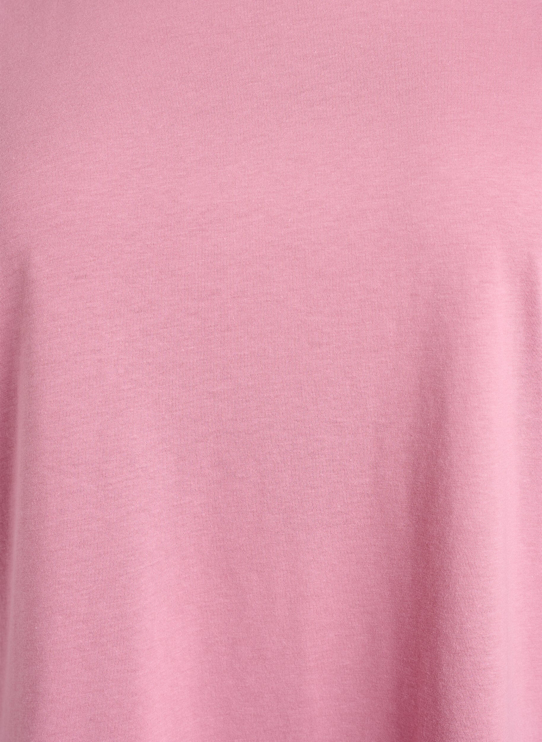 ZizziT-shirt met korte mouwen in een katoenmix, Roze, Packshot image number 2