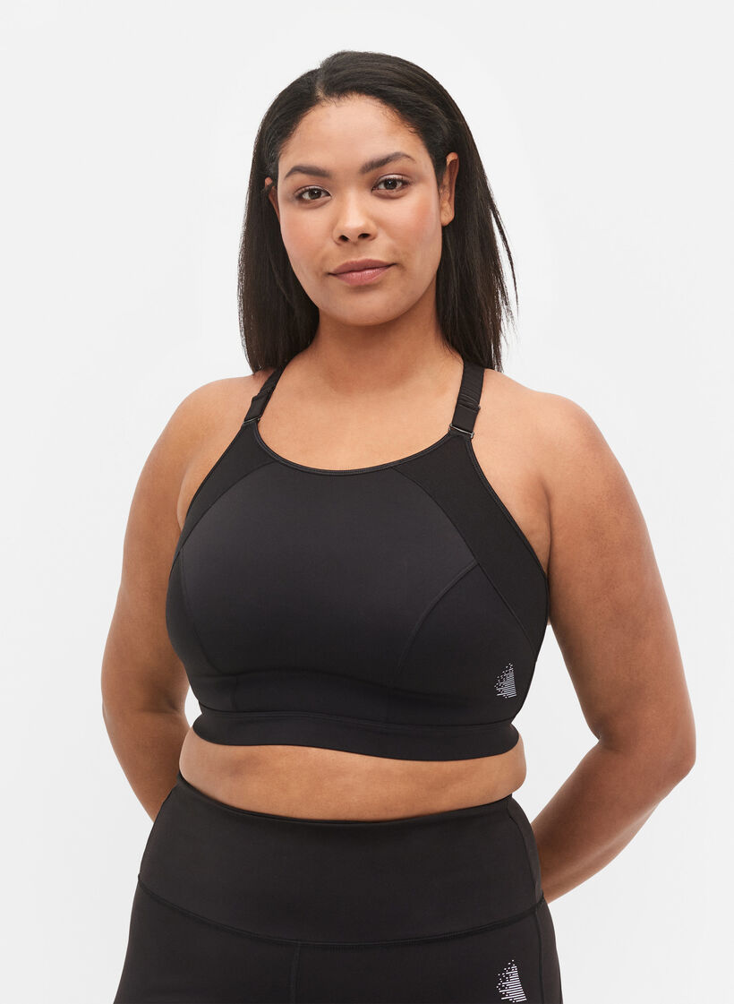 CORE, SUPER HIGH, SPORTS BRA - Sportbeha met verstelbare schouderbandjes, Black, Model image number 0