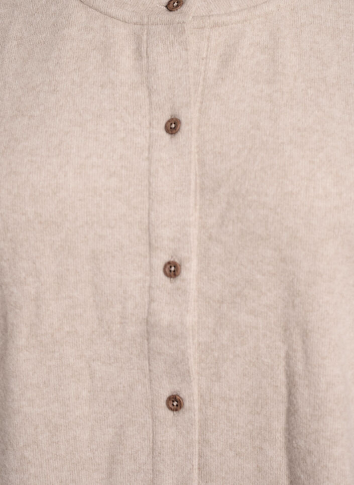 Cardigan van jersey met ronde hals en knoopsluiting, Beige, Packshot image number 2