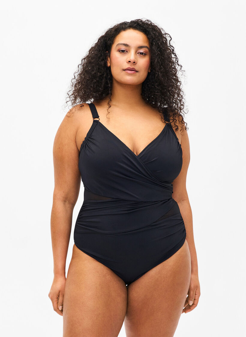Badpak met omslag, Zwart, Model image number 0