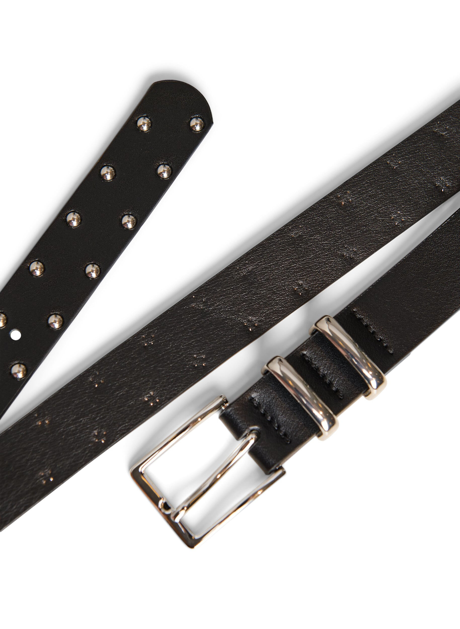 ZizziImitatielederen riem met studs, Zwart, Packshot image number 2