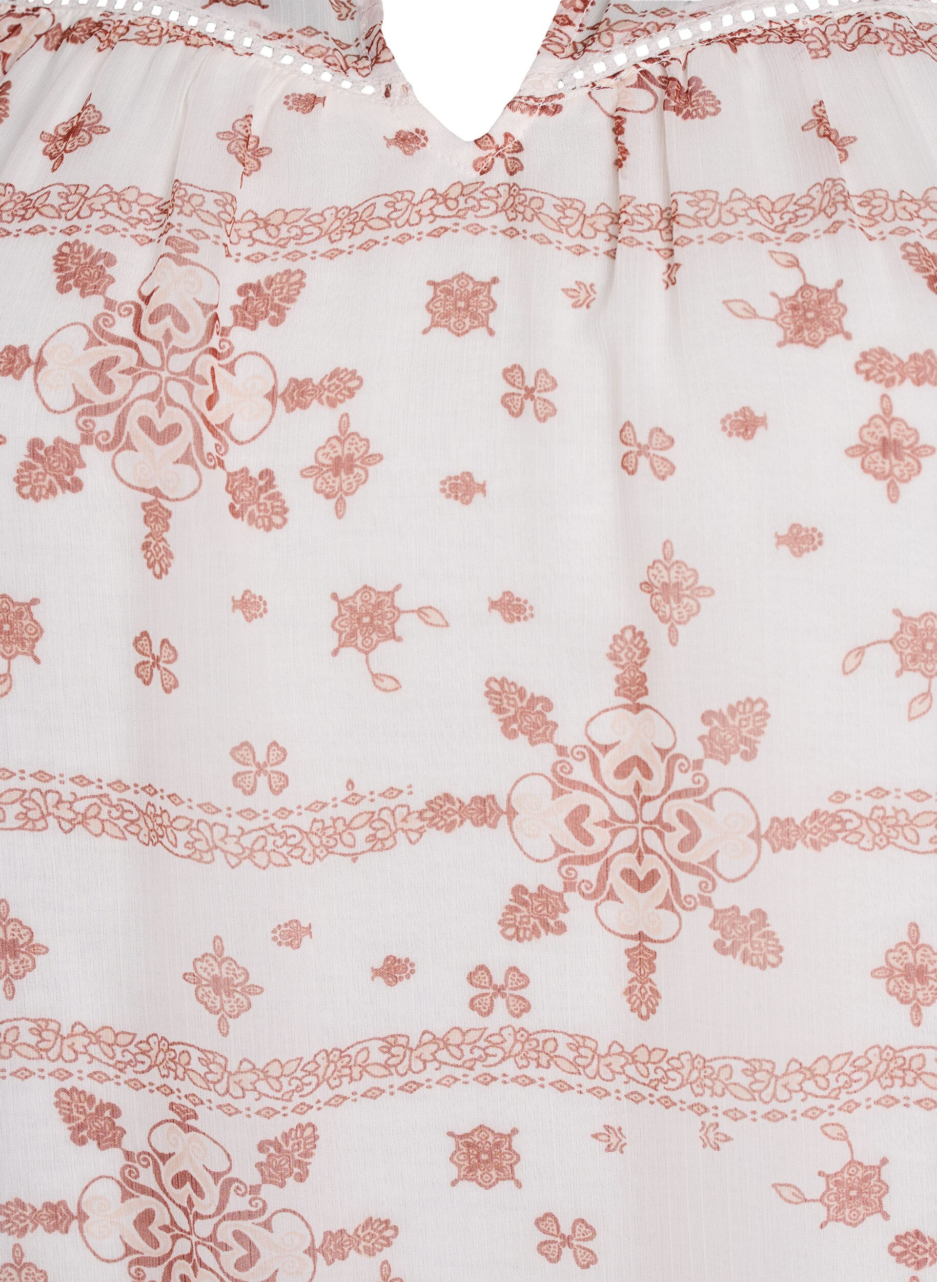 ZizziBlouse met patroon, ruches en korte mouwen, Vanille, Packshot image number 2