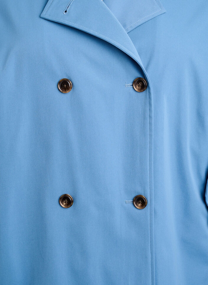 Korte trenchcoat met zakken, Blauw, Packshot image number 2