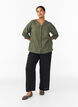 Katoenen blouse met V-hals, Groen, Model image number 1