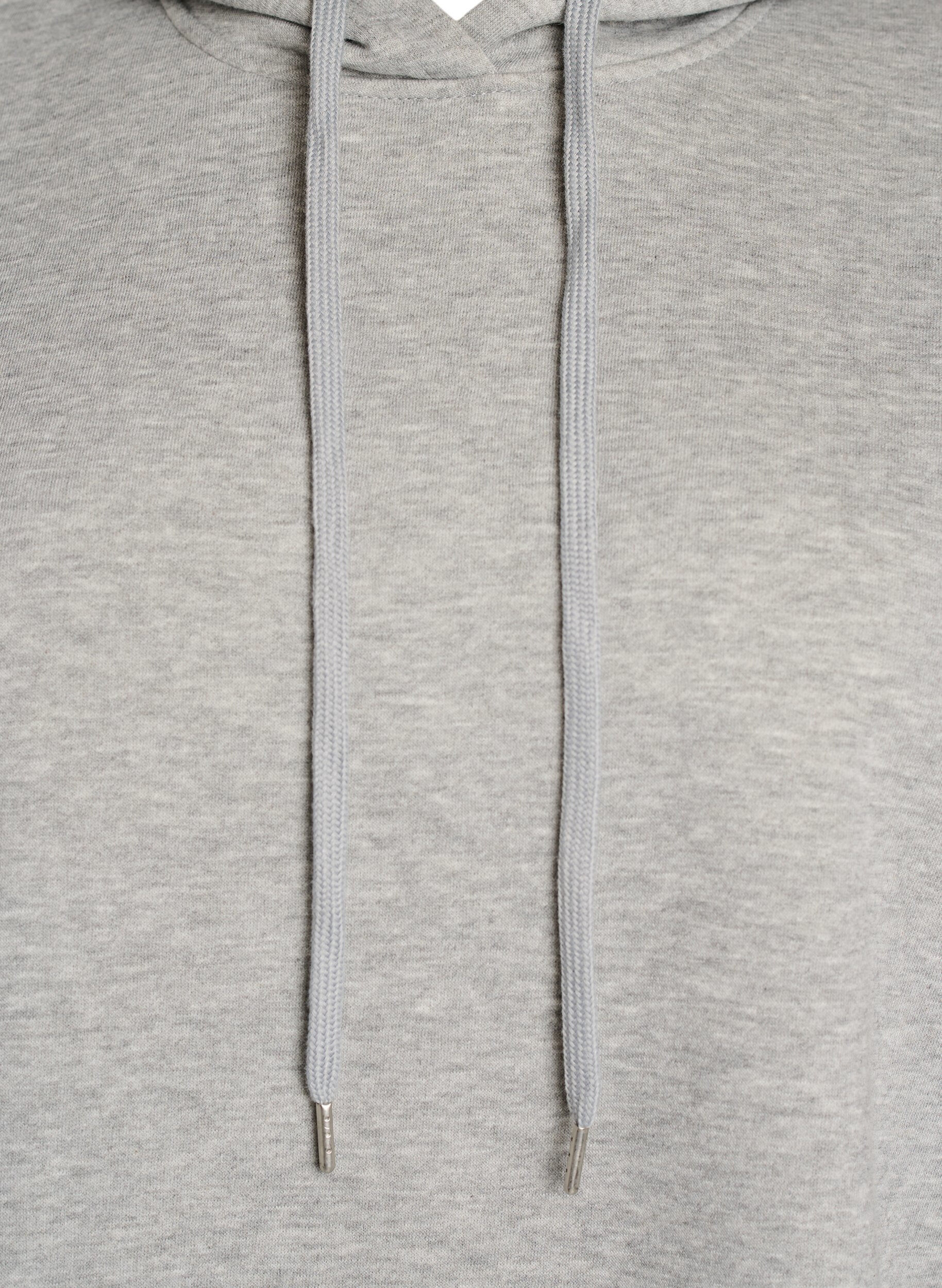 ZizziSweatvest met capuchon en schoudervulling, Grijs, Packshot image number 2