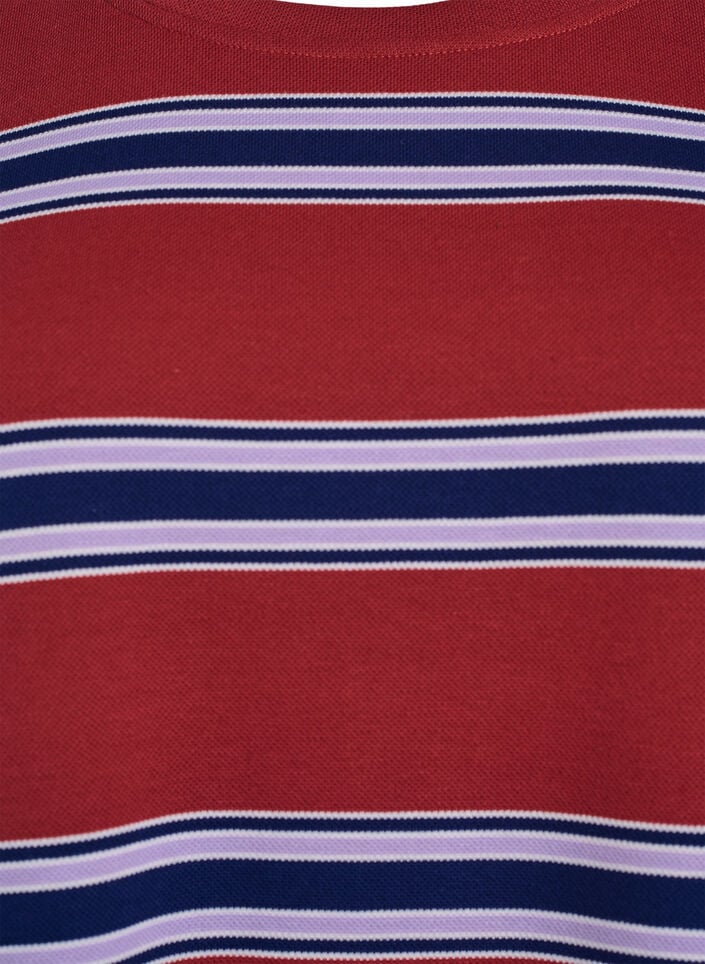 Jersey blouse met brede strepen, Rood, Packshot