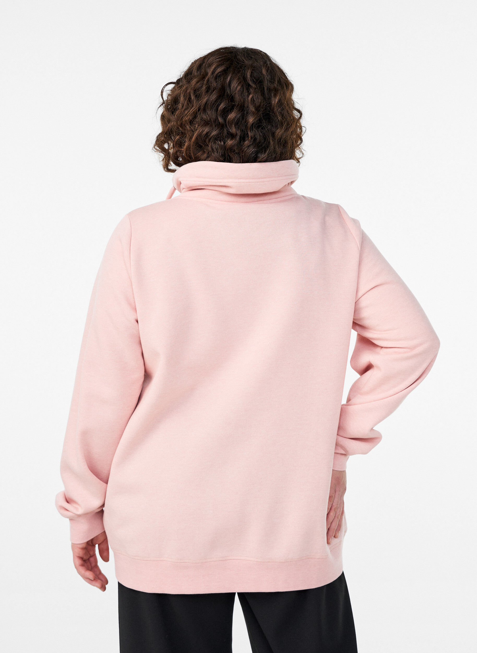 ZizziSweatshirt met hoge kraag en zakken, Rood, Model image number 2