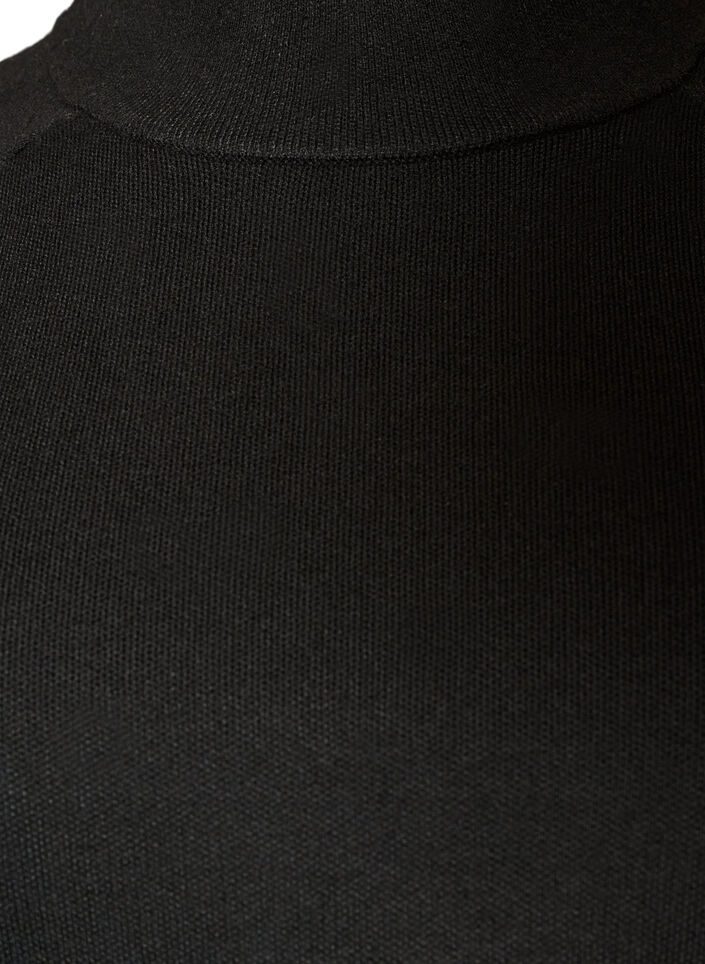 Gebreide blouse van een viscosemix met col, Zwart, Packshot image number 2
