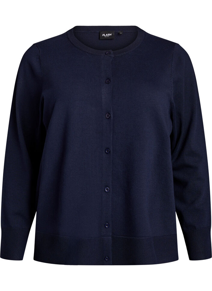 Fijngebreide vest met ronde hals, Blauw, Packshot image number 0