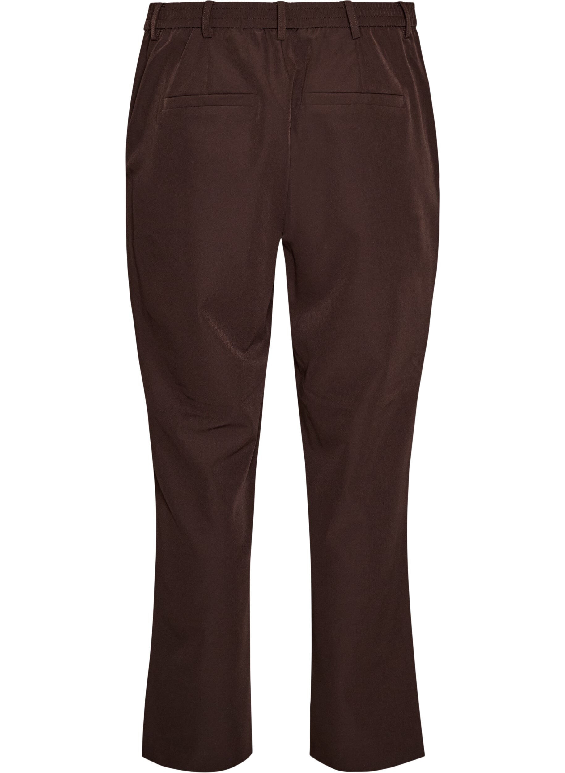 ZizziBroek met zakken en rechte pijpen, Bruin, Packshot image number 1