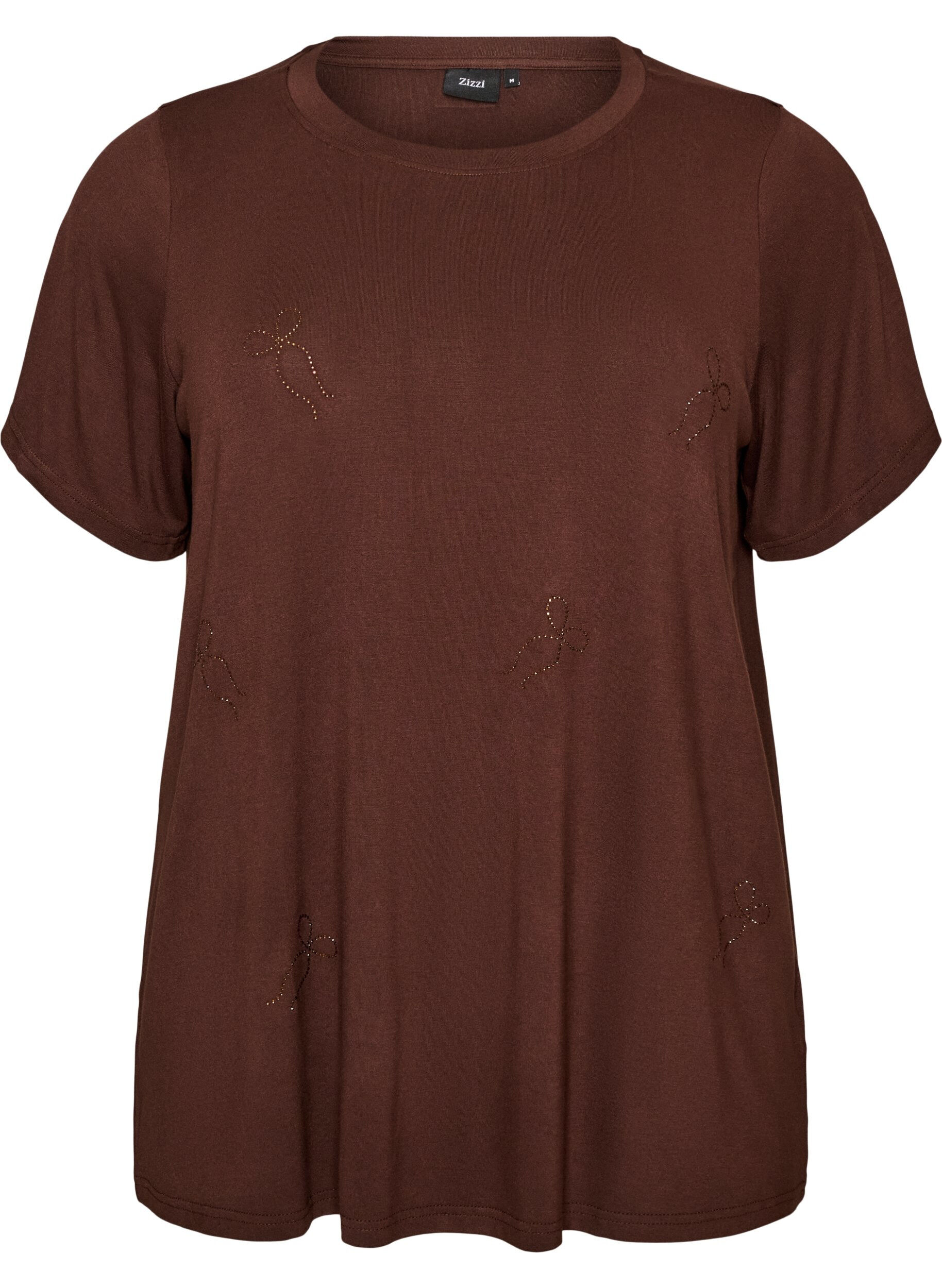 Viscose T-shirt met strassteentjes