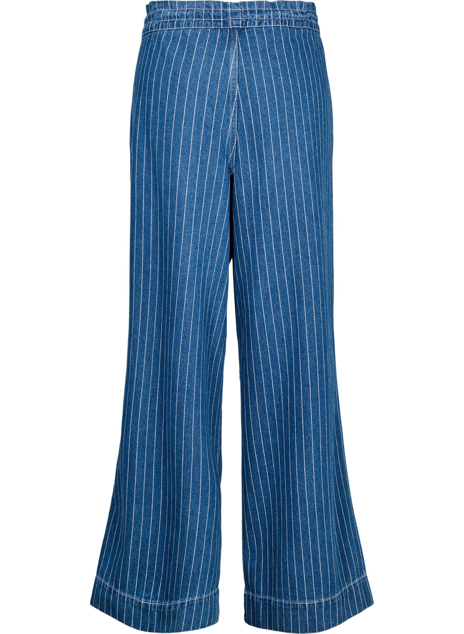 ZizziDenim jeans met wijde pijpen en strepen, Blauw, Packshot image number 1
