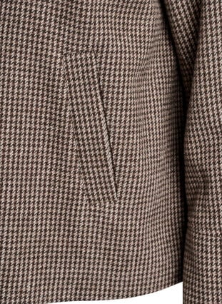 ZizziKorte blazer met dubbele rij knopen, Brown Check , Packshot image number 3