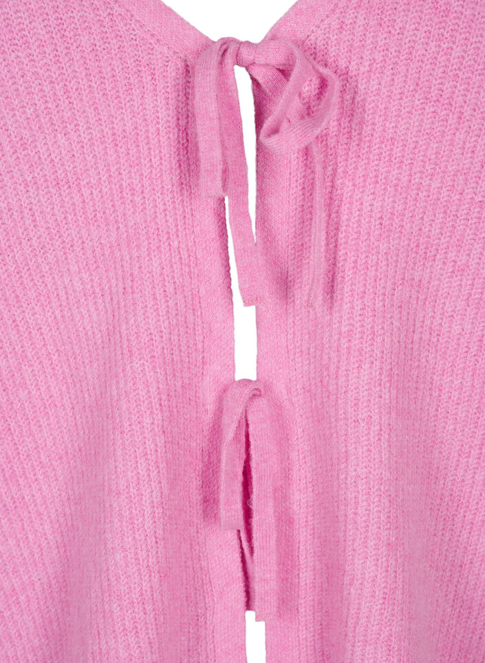 Gebreide cardigan met strikceintuur, Begonia Pink Mel., Packshot