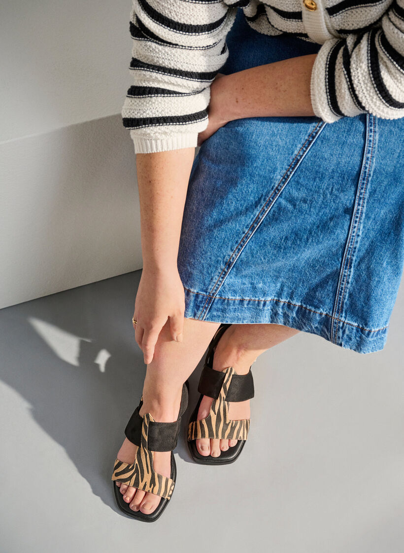 Wide fit - Sandalen met brede banden, Zwart, Image image number 0