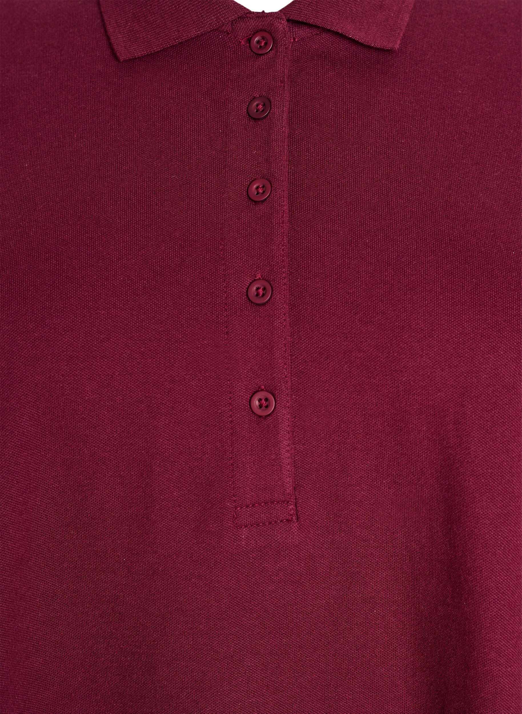 ZizziKorte A-lijn polojurk, Donker Bordeaux, Packshot image number 2