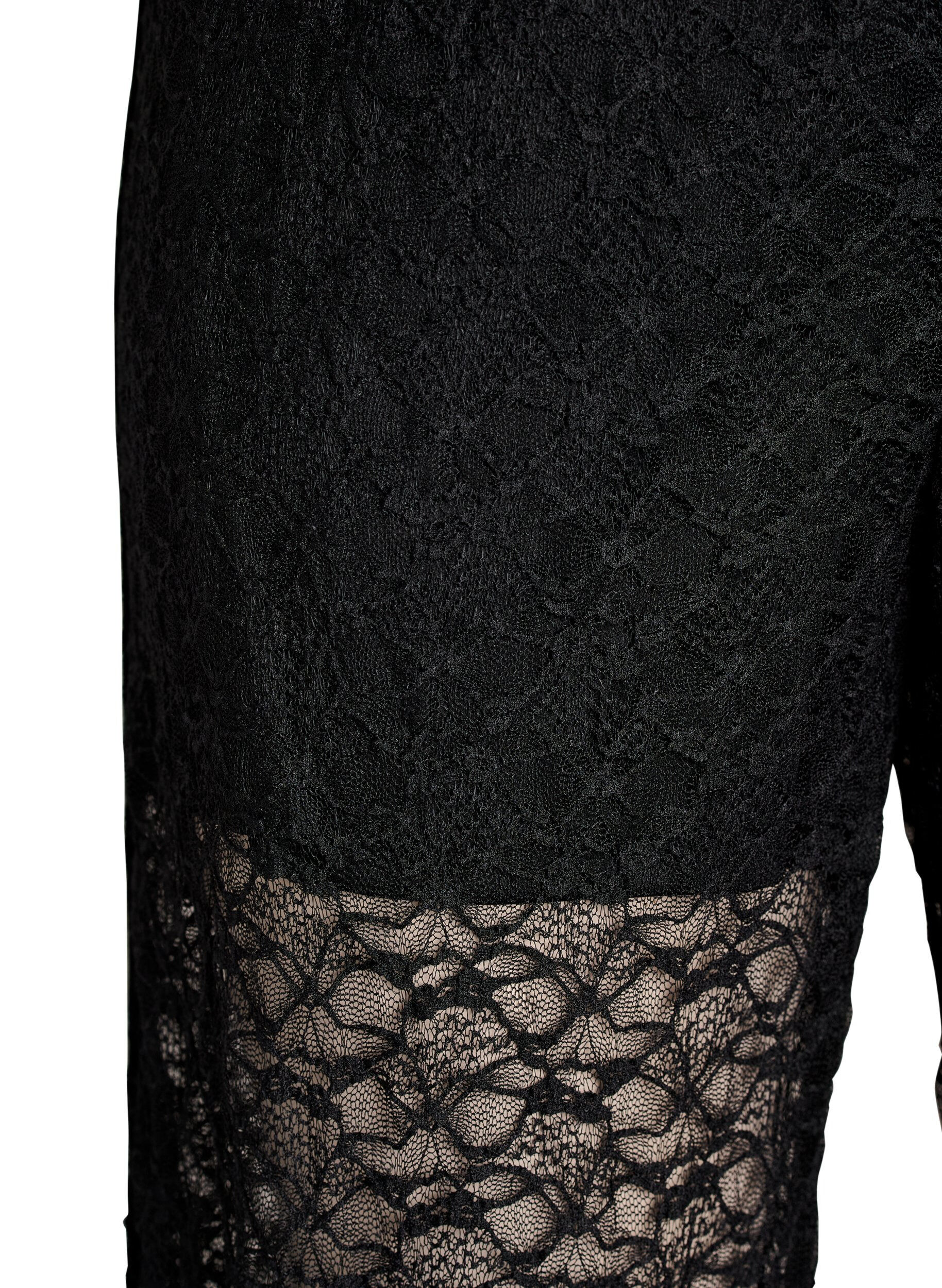 ZizziTransparante wijde kanten broek, Zwart, Packshot image number 2