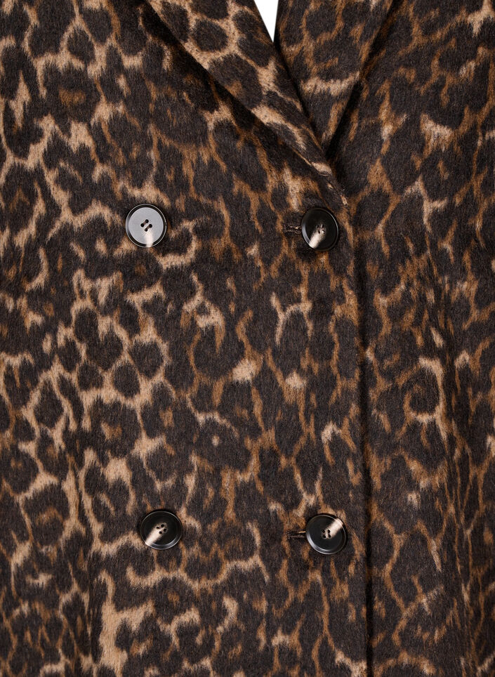 Luipaardprint jas met dubbele knoopsluiting, Leo aop, Packshot
