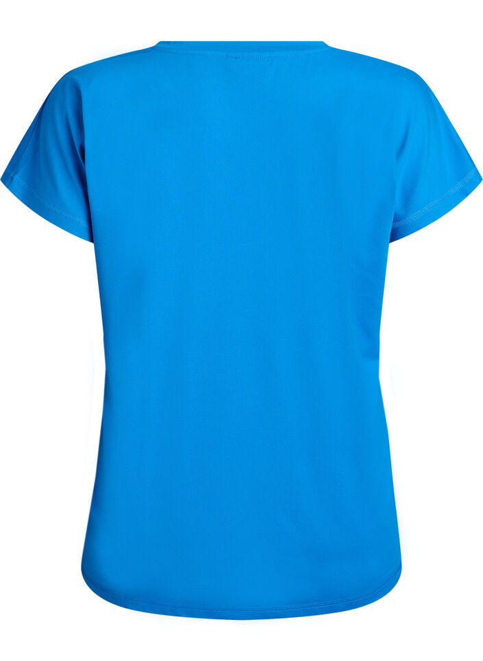 Losvallend trainings-T-shirt met V-hals, Blauw, Packshot image number 1
