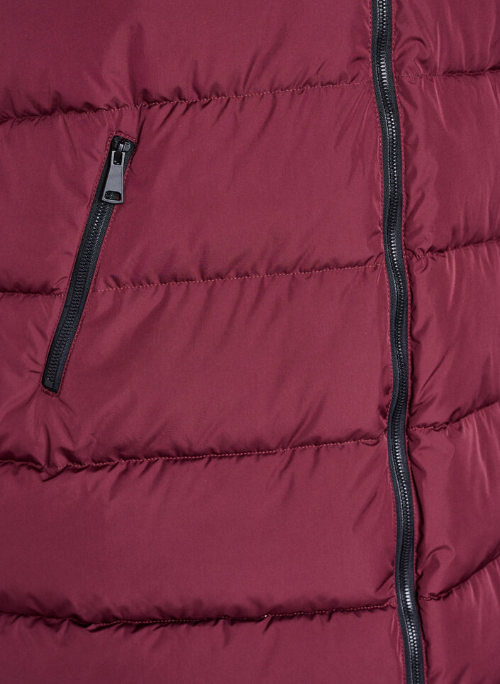 Lange vest met capuchon en zakken, Rood, Packshot image number 3